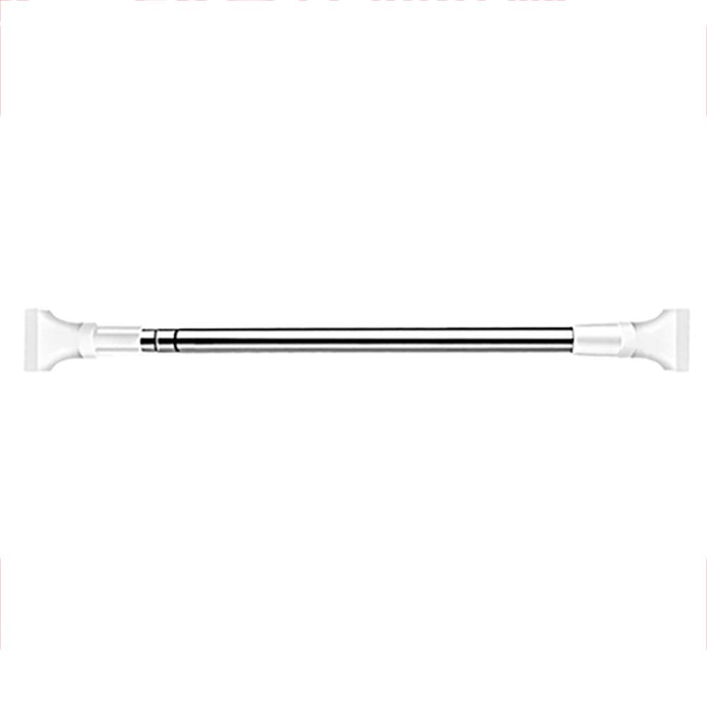 Free Punch Shower Curtain Rod Fully Adjustable White 22" to 35" Easy Mount No Drill Stainless Steel Extendable 27 Diameter Standard Bath Rod