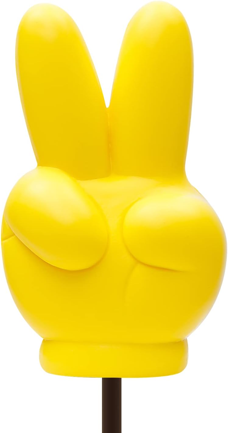 Yellow Victory V-Finger Antenna Topper Ball EVA Foam Car Styling Roof Ornament (V-Finger)