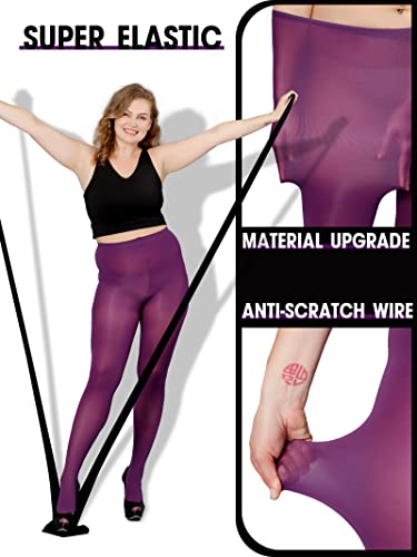 Image of DancMolly Plus Size Tights for Women, Control Top Semi Opaque Nylon Pantyhose High Waist
