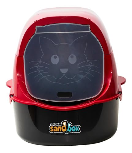 Caixa de Areia Banheiro Grande Furba Sandbox Fechada Para Gatos Vermelho