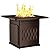 EAST OAK 32'' Propane Fire Pit Table, 50,000 BTU Steel Gas FirePit for Outdoor, Outside Patio Deck and Garden, CSA Certified Fire Table with Magnetic Lid, Cover-Storage Basket and Lava Rock , Brown