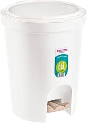 Sanremo - Lixeira Plástica Redondade 6,6 Litros com Pedal, Linha Casablanca