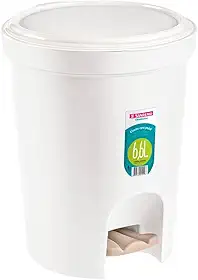 Sanremo - Lixeira Plástica Redondade 6,6 Litros com Pedal, Linha Casablanca