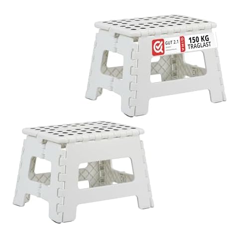 Relaxdays Set of 2 Portable Folding Stools Cover