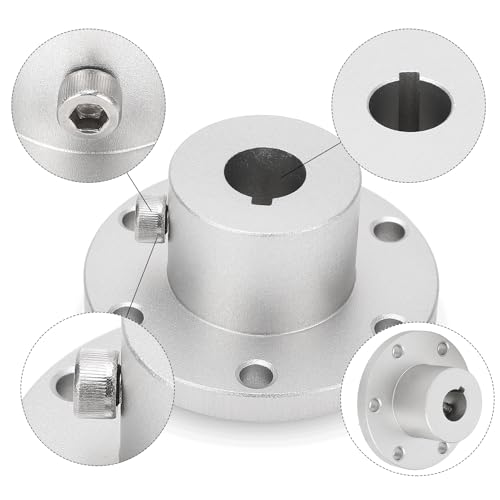 ZAWELIYO 1/2in RC Flange Coupling Connector Aluminium Alloy RC Key Hub Shaft Coupling RC Model Replacement Parts for DIY RC Model