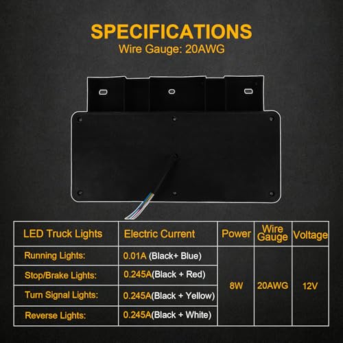 Image of 2 Pack 50 LED Trailer Tail Lights Bar Kit, Super Bright Waterproof Brake Turn Signal Reverse Lights with Mounting Brackets for Truck, RV, Boat & Camper 10-30V