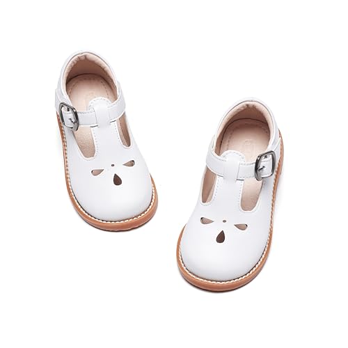 Image of Kiderence Toddler Girl Mary Jane School Uniform Dress Shoes Oxford Flats | Wide Toe Box Great Comfort for Student Shoe and Flower Girl Shoe for Wedding, Parties, Church
