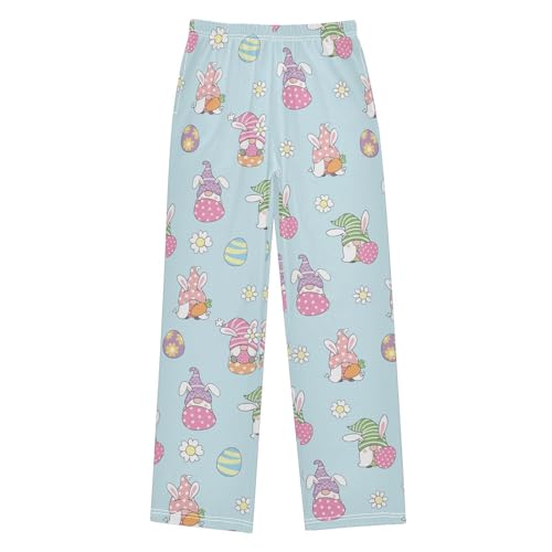 Gnome Easter Egg Floral Boys Long Pants Soft Trousers Elastic Waist Kids Lounge Bottoms with Pockets S-XL