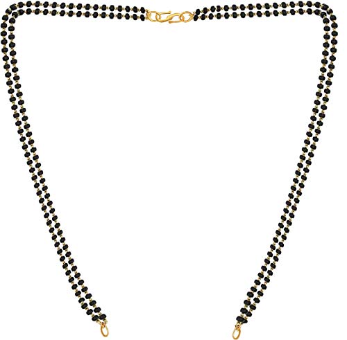 Untouched Fashion Jewellery 24" inches Double Line Gold Plated Womans Black Beaded Mangalsutra Chain Without Pendant For Women (24in double 3pc) (B08WL2KLXJ) Amazon Price History, Amazon Price Tracker