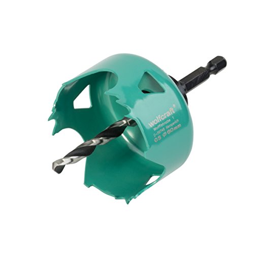 wolfcraft Sega a tazza in acciaio al carbonio, Ø 60 mm I 5966000 I Per l'installazione di materiale elettrico e di sanitari su legno e materiali per costruzioni a secco