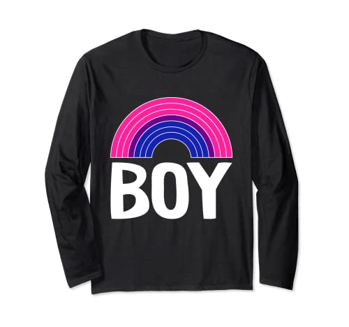 Bisexual Boy Rainbow LGBT-Q Drapeau Bi Pride Manche Longue