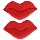 zhidiloveyou 2PCS 11' Lip Plush Red Small Decor Pillow Cute Hug Toy Soft Lip Shaped Cushion