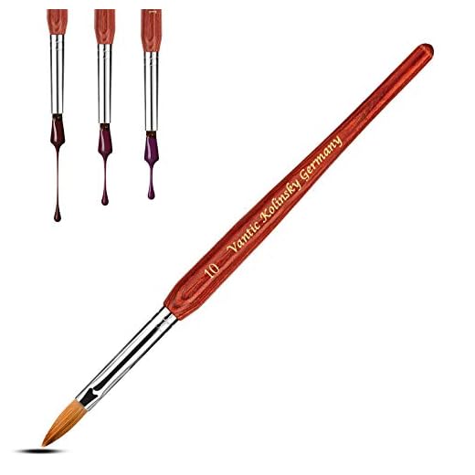 Kolinsky Acrylic Nail Brush for Acrylic Application #Size 10 Manicure Pedicure Kolinsky Sable Acrylic Nails Oval Nail Art Brush,1Pack