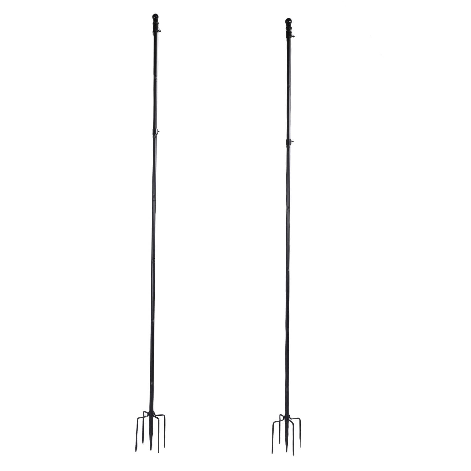 Kit Asta Portabandiera da Esterno in Acciaio Inossidabile da 10 Piedi per Giardino, Altezza Regolabile, Design Antigroviglio, Base a 5 Punte per stabilità