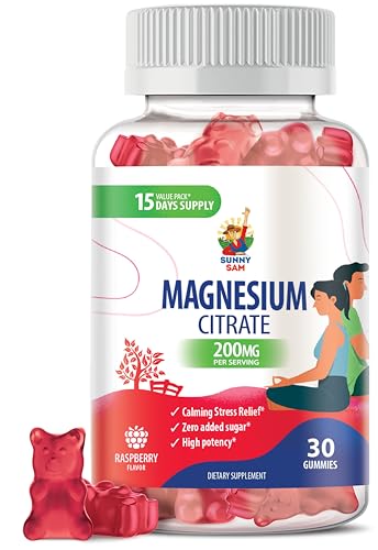 Magnesium Gummies for Kids & Adults - 200mg - Calm Magnesium Chews - Magnesium Citrate Chewable Supplement for Mood & Muscle Support