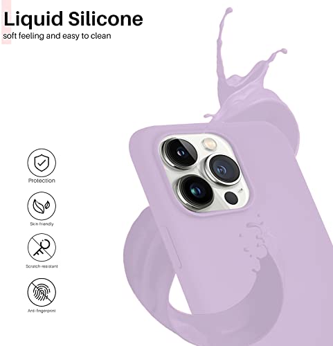 Image of DIZORO Silicone Back Case for iPhone 13 Pro, Soft-Touch Phone Microfiber Silicone Back Cover for iPhone 13 Pro - Purple
