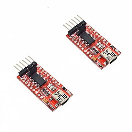 Chironal 2PCS FT232R FT232RL FTDI Mini USB to TTL Serial Converter Adapter Module 5v 3.3v Breakout USB to Serial Mini USB to TTL Adapter Board for Arduino