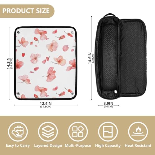 Bolsa de viaje Little Pink Flowers para herramientas de cabello con tapete para plancha y otros accesorios miniatura 4