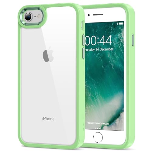 Image of HOOMIL for iPhone SE 3rd /2nd Gen, iPhone 7 /iPhone 8, Non-Yellowing, Drop Protection, Anti-Scratch Transparent Hard Back Phone Cover - Light Green