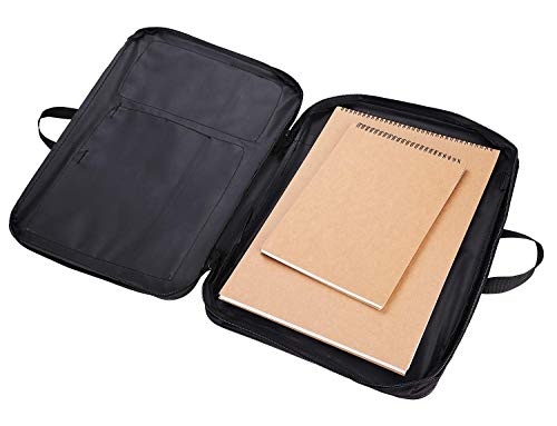 Image of haozaikeji A3 Artist Portfolio Carrying Case Portable Draw Board Painting Pad Backpack Waterproof Heavy Duty Canvas Shoulder Bag Sketching Painting Art Supplies Carry Bag Black