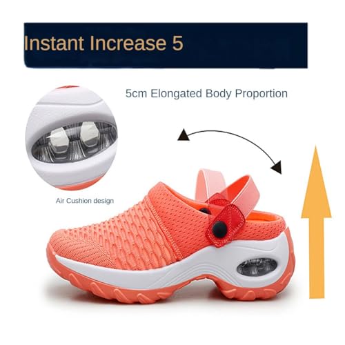 Women's Orthopedic Clogs with Air Cushion Support, Slip on Stretch Wide Width Arch Mules Summer Mesh Sneaker, Reduce Back and Knee Pressure Slippers Sandals2