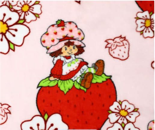 Jay Franco Strawberry Shortcake Travel Blanket Super Soft Plush Throw 40 x 50 Inch Lightweight Polyester Blanket for Kids Travel Nap Time Bedroom & Gifts