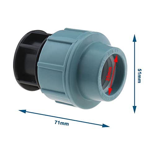 OTOTEC 2Pcs PE Water Pipe Stop End Compression Fitting PE Pipe Compression Coupler Water Pipe End Plug Accessories for for Irrigation Systems 25mm - Image 4