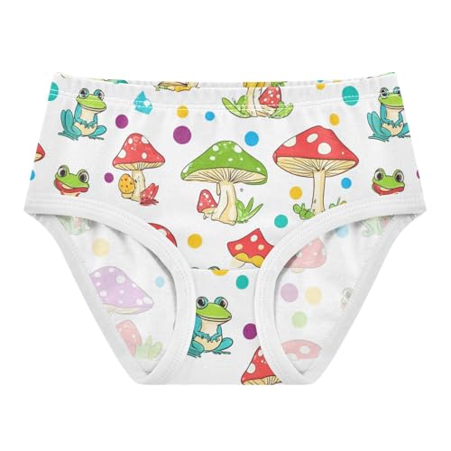 Wusikd Cute Mushrooms Girls' Underwear Cotton Frogs Girls Briefs Soft Toddler Underwear 2T
