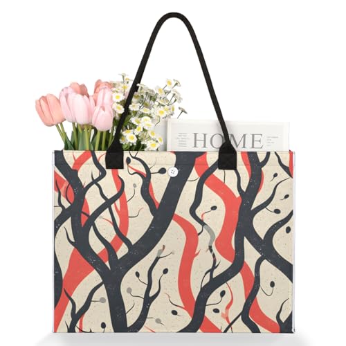 Art Branches Tote Bag for Women Large Beach Bag Reusable Tote Bags for Work Travel Beach Shopping3
