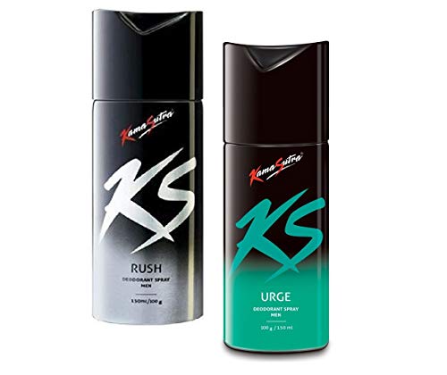 Kama Sutra Rush-Urge Deodorant Body Spray for Men (150 ml) -Pack of 2