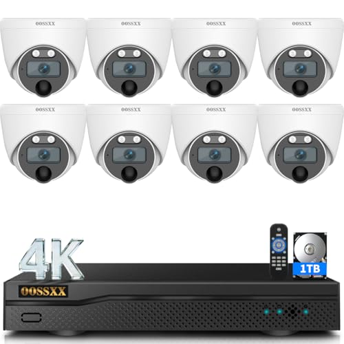 (2026 New) 4K Wired CCTV Security Camera System, 8CH HD DVR Kit, 4X Dome IP66 Indoor Outdoor Cameras...