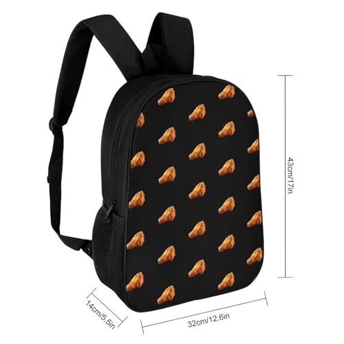 Chicken Wing Classic 17 Inch Backpack Travel Daypack Casual Shoulder Bag with Adjustable Strap for Men Women2