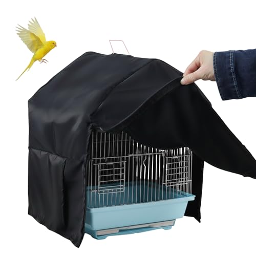 Bird Cage Cover Blackout for Good Night 11.6 x 8.6 x 15.7 in Dustproof Birdcage Case Winter Enclosure Cover Large Universal Bedding Covering for Parrot Parakeet Macaw Lovebirds Animal Privacy