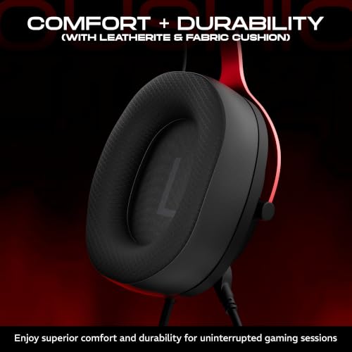 Image of daWg HeadBug G30 Wired Gaming Headset, 50mm Neodymium Drivers, Virtual 7.1 Surround Sound, Hi-Res Audio, Flexible Gaming Mic, Audio Controls, RGB LED, Soft Ear Cushions, Windows Software (Black)