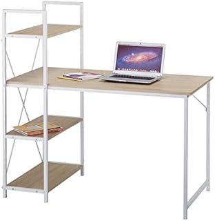 CherryTree Furniture 4-Tier Shelves Computer Desk Home Office Study Desktop Laptop Table Computer Workstation (Natural)