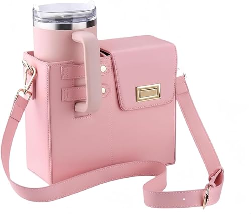 Outdoor Portable Crossbody Water Cup Storage Bag,Cross Body Bag with Water Bottle Holder Adjustable Shoulder Strap,Satchel