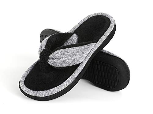 Wishcotton Women's Adjustable Memory Foam Flip Flop Slippers Cozy Lightweight Open Toe House
