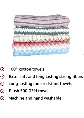 Image of HFI UrbanArts Microfiber Towel 300 GSM Ultra Soft, Super Absorbent and Anti-Bacterial Large Bath Towel, 140 cm X 70 cm Pack of 5 Multicolour Towel (Assorted)