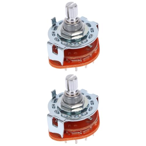 ibasenice 2pcs Guitar 3p4t Rotary Selector Switch Guitar Amplifier Audio Lamp Select Switch Easy to Install and Use Material