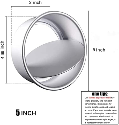 KENIY 2 Pack 5-Inch Non-Stick Deep Aluminum Round Cake Pan with Removable Bottom for Wedding/Birthday/Christmas Cake Baking Round Cake Tin Set with Loose Base (5 inch)
