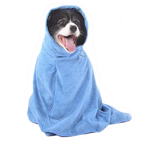 Winthome Albornoz de Baño Super Absorbente para Perro Secado Microfibra
