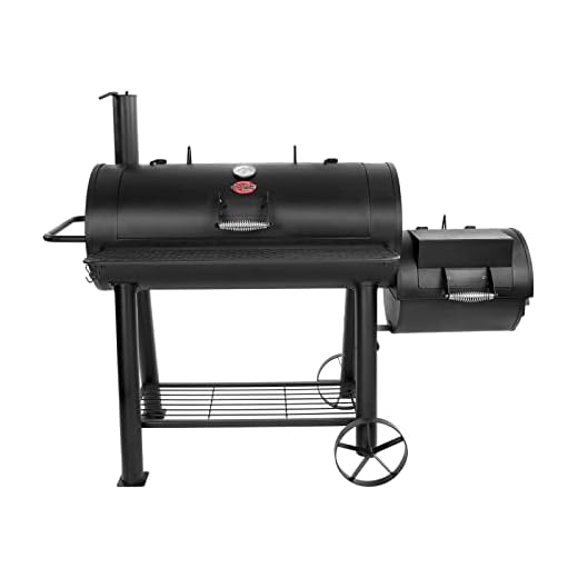 Char-Griller® Competition Pro® Barrel Grill and Offset Smoker, Includes Side Fire Box for Texas-Style Offset Smoking, Metal Cooking Grates, 1,010 Cooking Square Inches in Black, Model 2823 in Black