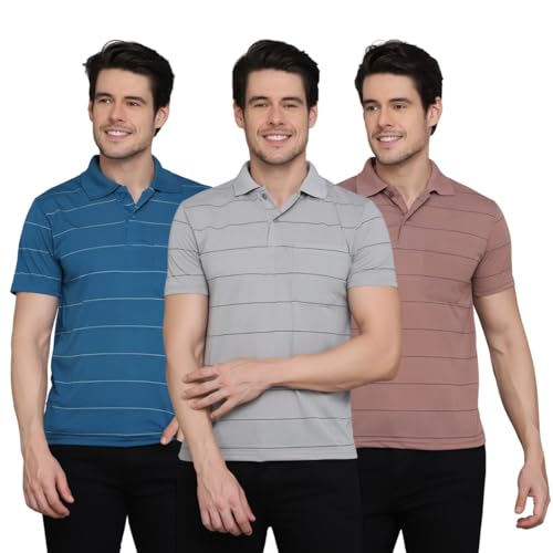 Image of INKKR Striped Polo Neck T-Shirt Dora Combo