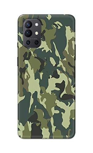Image of Printed Hard Back Cover Case for OnePlus 9R 5G Back Cover (Green Army Camouflage) -1803