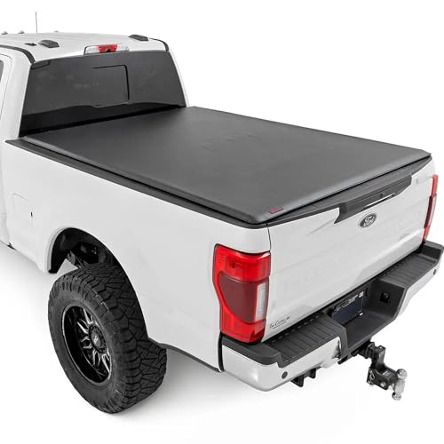 Rough Country Soft Roll-Up Truck Bed Cover for Ford F-250 & F-350 Super Duty (2017-2025) - Fits...