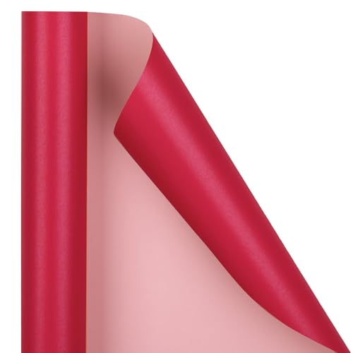 Image of RUSPEPA Red Matte Wrapping Paper - Solid Color Pearly - lustre Paper Perfect for Wedding, Birthday, Christmas, Baby Shower -17 Inches X 32.8 Feet