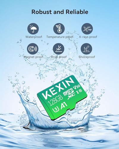 zeigt Adapter und Blisterverpackung für optimalen Schutz. - Detailansicht von KEXIN 128GB Micro SDXC U3 5er Pack Test –...