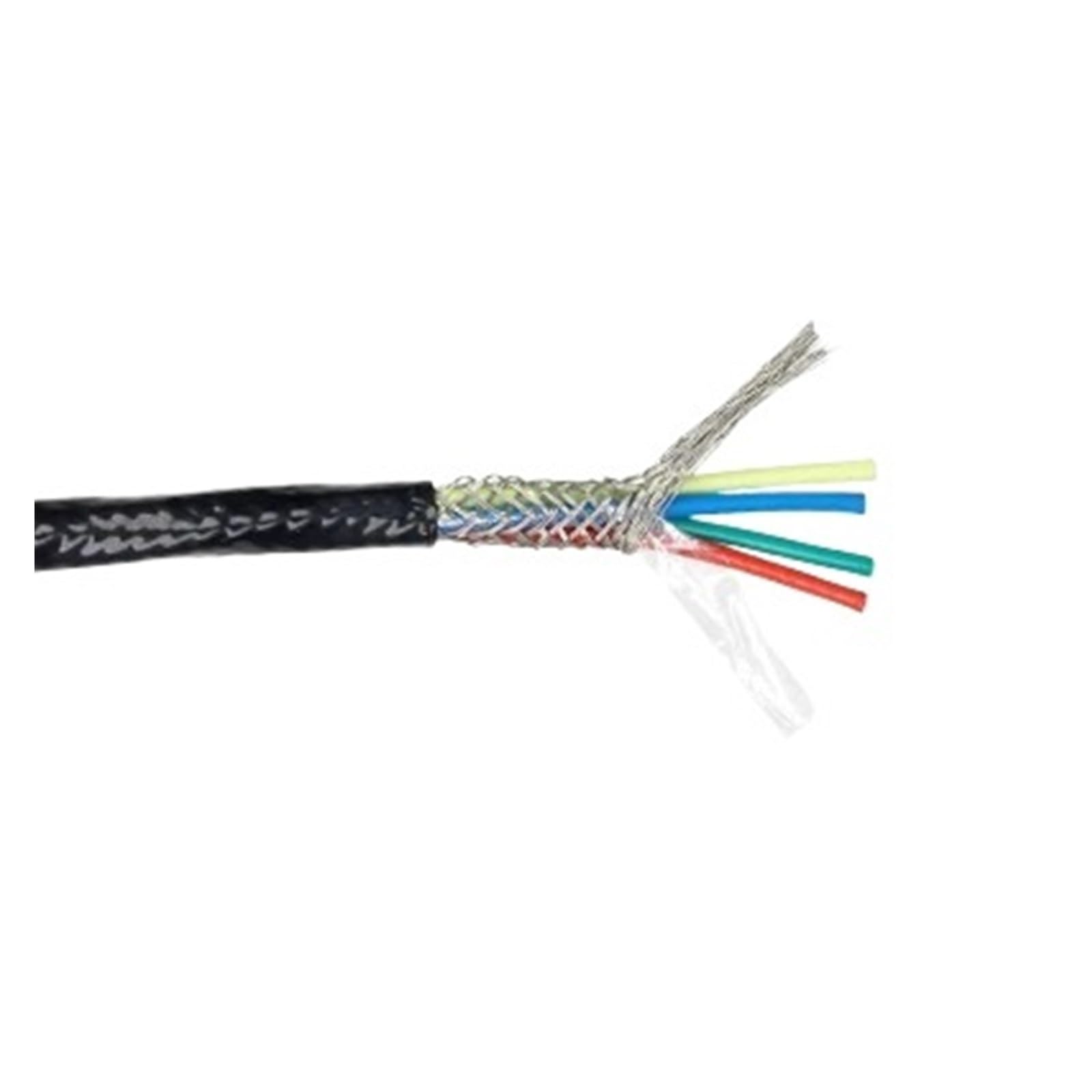 Cable Blindado De PTFE Alta Temperatura, Cables Electrónicos Cobre Estañado Aislados Resistentes Al Calor, 1/2m, 22, 20, 18, 17, 15 AWG(4 Cores,2m 15AWG)