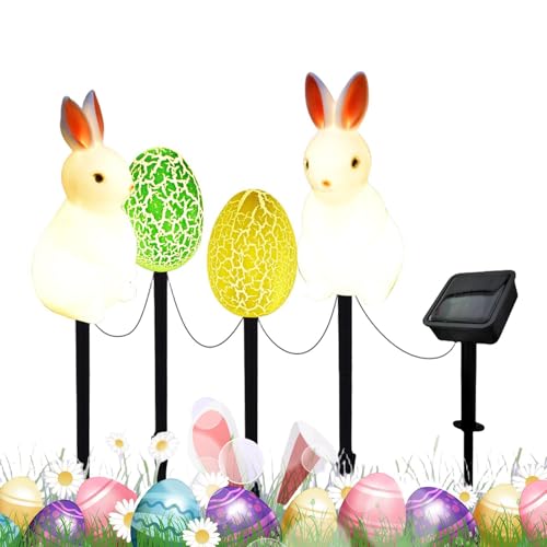 Acunny Título Solar Pascua Luces al aire libre, Pascua Luces al aire libre - Iluminación de la vía solar impermeable decoraciones de Pascua, Iluminación y accesorios de paisaje, decoración de jardín