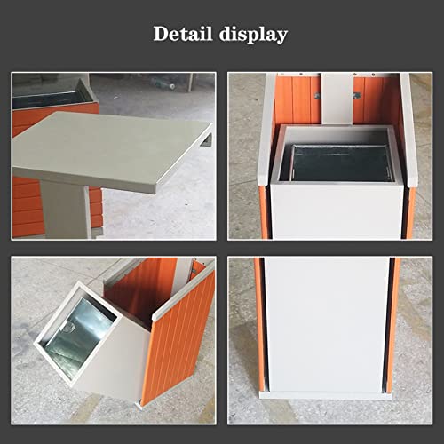 Mülleimer für den Außenbereich, Recycling-Tonne für den Außenbereich mit Deckel oben, großer gewerblicher Abfalleimer, 2 Kunststoff-Holzplatten und herausnehmbarem Inneneimer, moderner Abfallbehälter – Bild 5